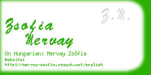 zsofia mervay business card