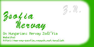 zsofia mervay business card